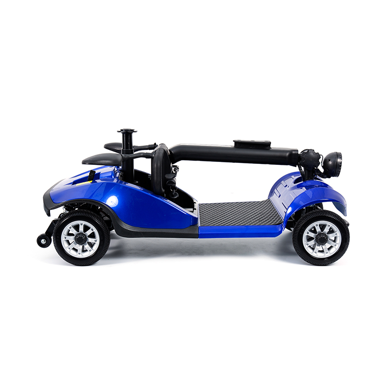Scooter de movilidad liviano de 4 ruedas plegable de 4 ruedas plegable con canasta
