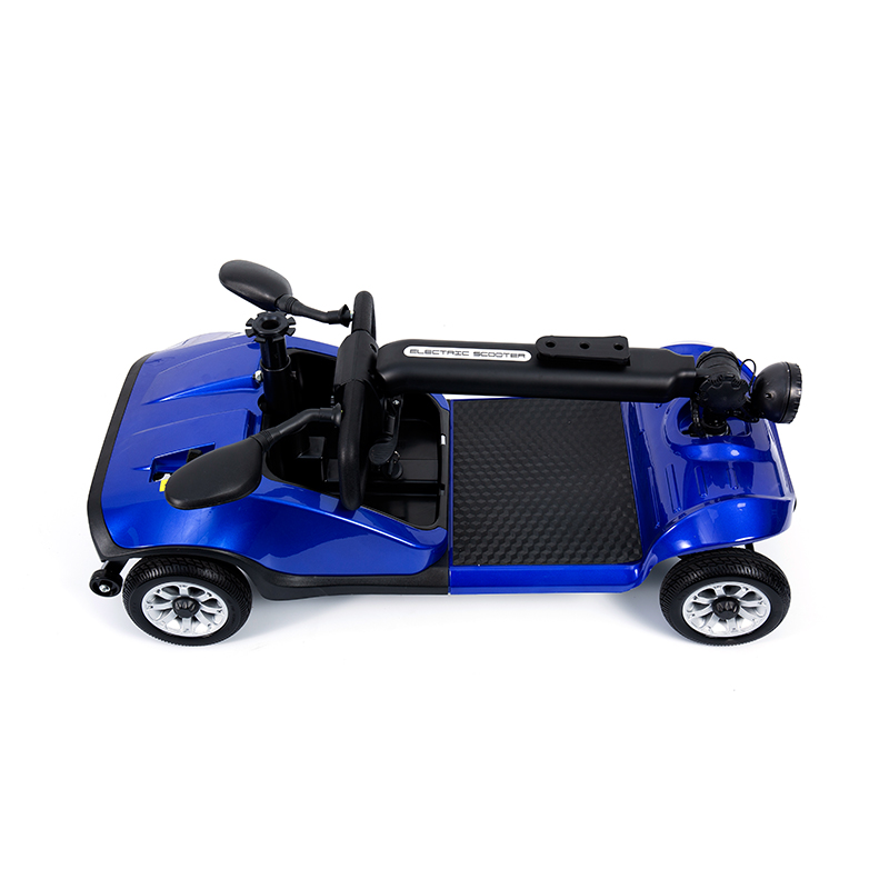 Scooter de movilidad liviano de 4 ruedas plegable de 4 ruedas plegable con canasta