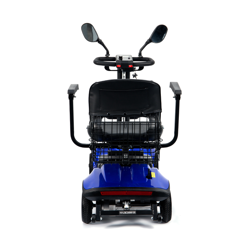 Scooter de movilidad liviano de 4 ruedas plegable de 4 ruedas plegable con canasta