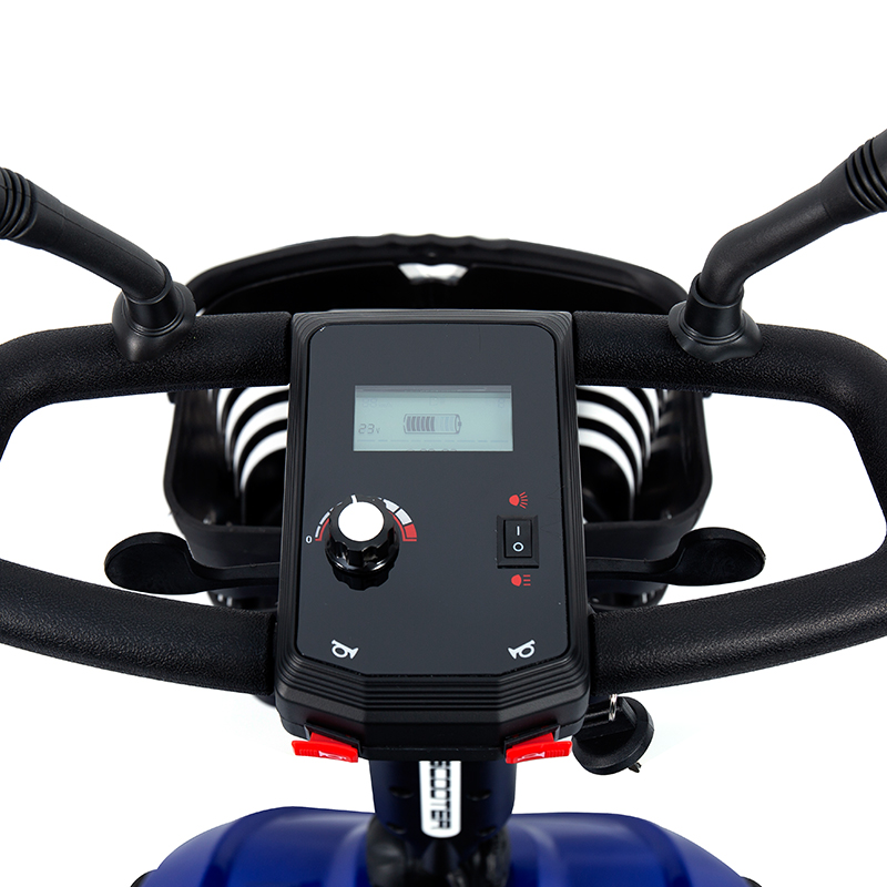 Scooter de movilidad liviano de 4 ruedas plegable de 4 ruedas plegable con canasta