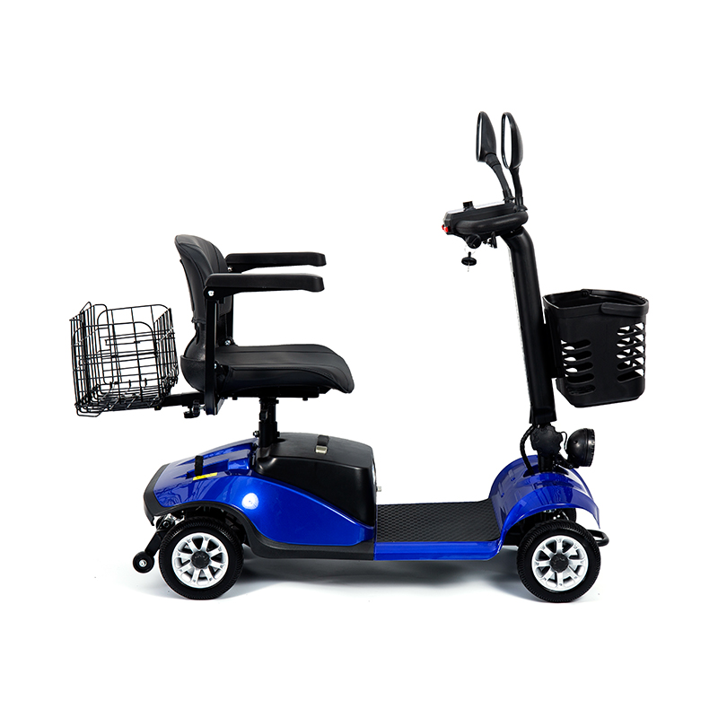 Scooter de movilidad liviano de 4 ruedas plegable de 4 ruedas plegable con canasta