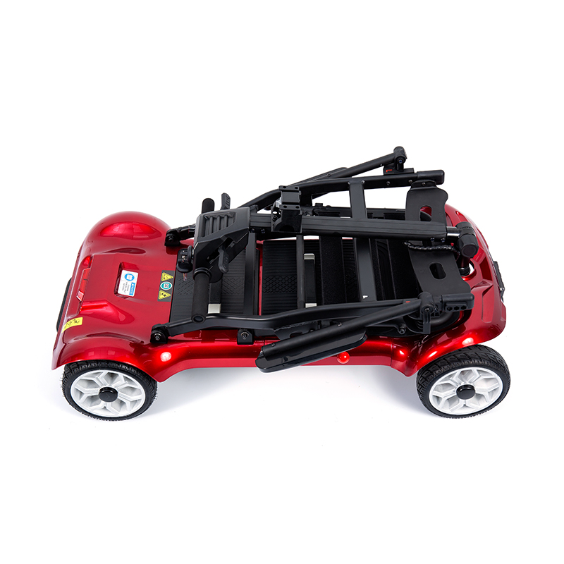 YL-985 Scooter Eléctrico de Transporte Plegable y con Batería de 4 Ruedas