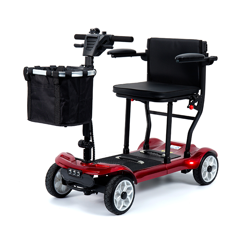 YL-985 Scooter Eléctrico de Transporte Plegable y con Batería de 4 Ruedas