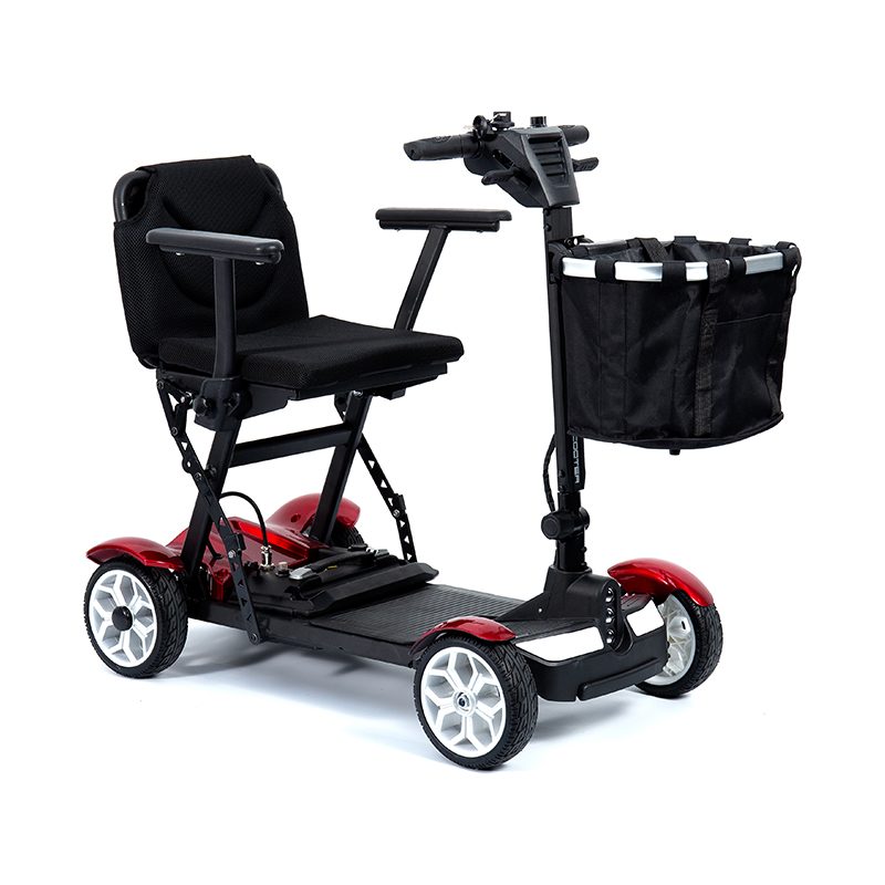 YL-211A Scooter Eléctrico Turístico de 4 Ruedas para Personas Mayores con Luz LED y Canasta